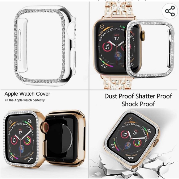 NEW! Champagne/Rhinestone Apple Watch Band - Picture 3 of 14